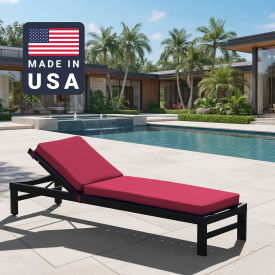 Chaise Lounge Cushion, Rectangular Memory Foam Core, Sunbrella Hot Pink Fabric