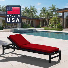 Chaise Lounge Cushion, Rectangular Memory Foam Core, Sunbrella Jockey Red Fabric