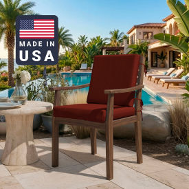 Dining Chair Cushion, Square Memory Foam Core, Sunbrella Terracotta Fabric