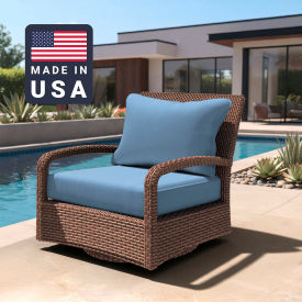Deep Seat Cushion, Rectangular Memory Foam Core, Sunbrella Air Blue Fabric