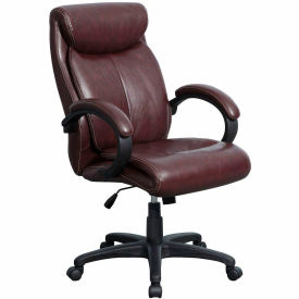 High-Back Executive Office Chair, Bonded Leather, 28"W x 31-11/16"D x 45-1/2"H, Brown