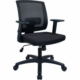 Soho Mesh Task Chair, Adjustable Arms, Fabric Seat, Black