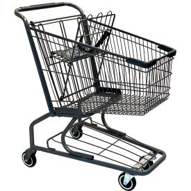 Metal Shopping Cart, 90 Liter Capacity, Small, Gray
