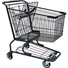 Metal Shopping Cart, 152 Liter Capacity, Medium, Gray