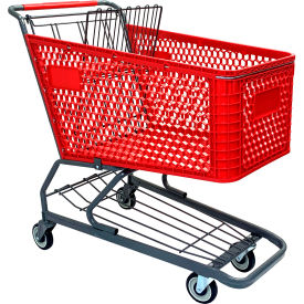 Plastic Shopping Cart, 200 Liter Capacity, Large, Red