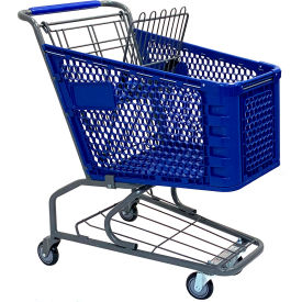 Plastic Shopping Cart, 100 Liter Capacity, Small, Blue