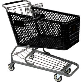 Plastic Shopping Cart, 200 Liter Capacity, Large, Black