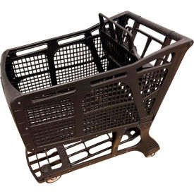 Plastic Shopping Cart with Black Seat & Tray, 190 Liter Capacity, Large, Black