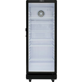 Merchandiser Display Refrigerator, 1 Glass Door, 7.1 Cu. Ft. Capacity, Black