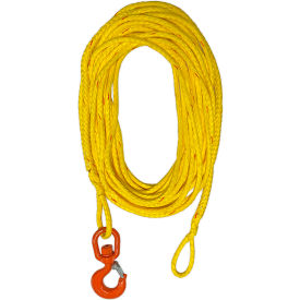 Synthetic Rope Assembly with Swivel Hook with Latch, 5/16" Dia. x 20' Lift
