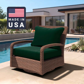 Deep Seat Cushion, Rectangular Memory Foam Core, Sunbrella Forest Green Fabric