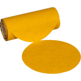 Gold Abrasive Disc Roll, 6" Dia., 500 Grit, No Hole, 100 Discs/Roll