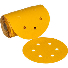 Stikit Gold Abrasive Disc Roll, 6" Dia., 320 Grit, Dust-Free, 100 Discs/Roll