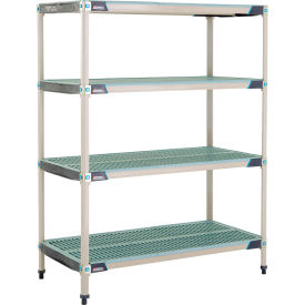 4 Shelf Plastic Industrial Shelving Unit, Starter, 47-3/4"W x 24-1/4"D x 62-3/16"H