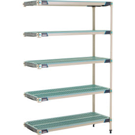 5 Shelf Plastic Industrial Shelving Unit, Add-On, 47-3/4"W x 18-1/4"D x 74-3/16"H