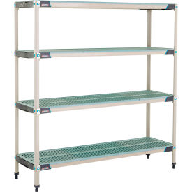 4 Shelf Plastic Industrial Shelving Unit, Starter, 59-3/4"W x 18-1/4"D x 62-3/16"H