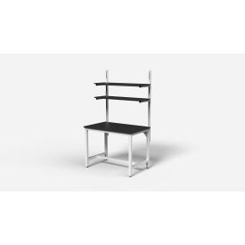 Lab Workbench with 2 Shelves, Epoxy Resin Top, 60" x 30", White