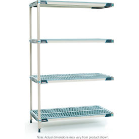 4-Shelf Plastic Industrial Shelving Unit, Add-On, 23-3/4"W x 24-1/4"D x 62-3/16"H