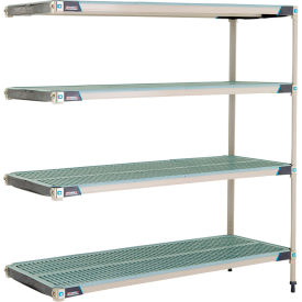 4-Shelf Plastic Industrial Shelving Unit Add-On 59-3/4"W x 24-1/4"D x 62-3/16"H