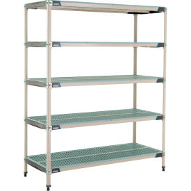 5 Shelf Plastic Industrial Shelving Unit, Starter, 59-3/4"W x 24-1/4"D x 74-3/16"H