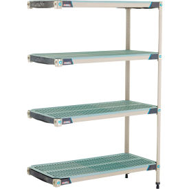 4-Shelf Plastic Industrial Shelving Unit Add-On 41-3/4"W x 18-1/4"D x 62-3/16"H