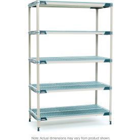 5 Shelf, Plastic Industrial Shelving Unit, Starter, 23-3/4"W x 18-1/4"D x 74-3/16"H