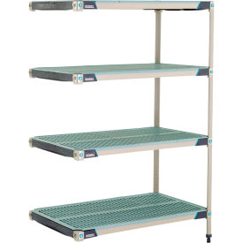 4-Shelf Plastic Industrial Shelving Unit, Add-On, 41-3/4"W x 24-1/4"D x 62-3/16"H