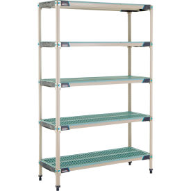 i 5 Shelf, Plastic Industrial Shelving Unit, Starter, 47-3/4"W x 18-1/4"D x 74-3/16"H