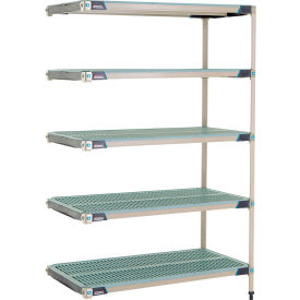 5 Shelf Plastic Industrial Shelving Unit Add-On 47-3/4"W x 24-1/4"D x 74-3/16"H