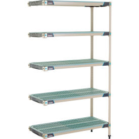 5 Shelf Plastic Industrial Shelving Unit Add-On 41-3/4"W x 18-1/4"D x 74-3/16"H