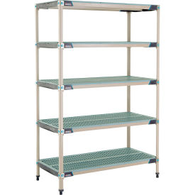 5 Shelf Plastic Industrial Shelving Unit, Starter, 47-3/4"W x 24-1/4"D x 74-3/16"H