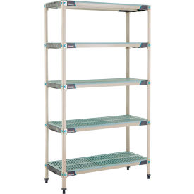 5 Shelf Plastic Industrial Shelving Unit, Starter, 41-3/4"W x 18-1/4"D x 74-3/16"H