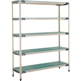 5 Shelf, Plastic Industrial Shelving Unit, Starter, 59-3/4"W x 18-1/4"D x 74-3/16"H