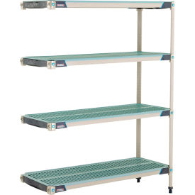 4-Shelf Plastic Industrial Shelving Unit Add-On 47-3/4"W x 18-1/4"D x 62-3/16"H