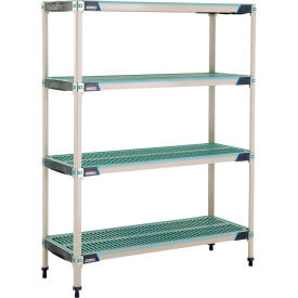 4 Shelf Plastic Industrial Shelving Unit, Starter, 47-3/4"W x 18-1/4"D x 62-3/16"H