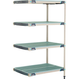 4-Shelf Plastic Industrial Shelving Unit, Add-On, 35-3/4"W x 24-1/4"D x 62-3/16"H