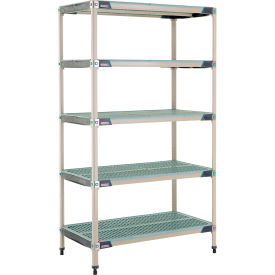 5 Shelf Plastic Industrial Shelving Unit, Starter, 41-3/4"W x 24-1/4"D x 74-3/16"H