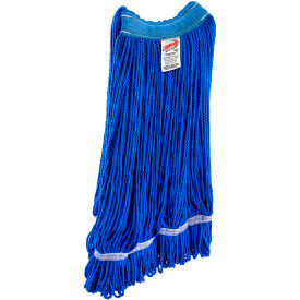 Commercial Medium Microfiber Looped-End Wet Mop Head Standard, Blue, 12/Pack
