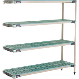 4-Shelf Plastic Industrial Shelving Unit, Add-On, 59-3/4"W x 18-1/4"D x 62-3/16"H