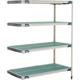 4-Shelf Plastic Industrial Shelving Unit Add-On 47-3/4"W x 24-1/4"D x 62-3/16"H