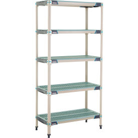 5 Shelf Plastic Industrial Shelving Unit, Starter, 35-3/4"W x 18-1/4"D x 74-3/16"H