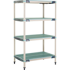 4 Shelf Plastic Industrial Shelving Unit, Starter, 35-3/4"W x 24-1/4"D x 62-3/16"H