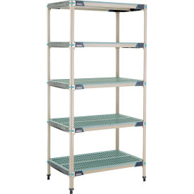 5 Shelf Plastic Industrial Shelving Unit Starter 35-3/4"W x 24-1/4"D x 74-3/16"H