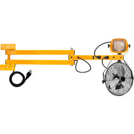 Dock Light with Fan, 40" Double Strut Arm, 30W, 4200 Lumens