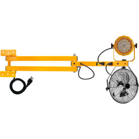LED Dock Light w/ Fan 60" Double Strut Arm, 30W, 3900 Lumens