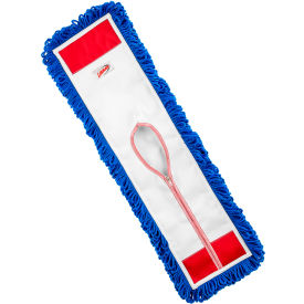 24" Dust Mop Head, Microfiber, Blue, Pack of 12