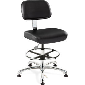 Doral Vinyl ESD Chair, Low Back, No Tilt, 21-1/2" - 31-1/2"H Seat, Black