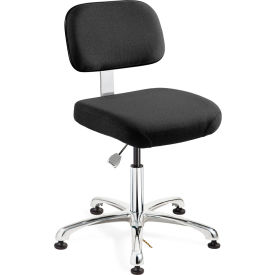 Doral Fabric ESD Ebony Chair, Low Back, No Tilt, 15-1/2" - 21"H Seat, Black