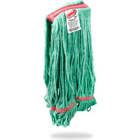 28 oz. Blended Looped-End Wet Mop Head, X-Large, Green, 12/Pack