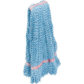 X-Large Rayon Looped-End Wet Mop Head Brick, Blue/White, 12/Pack
